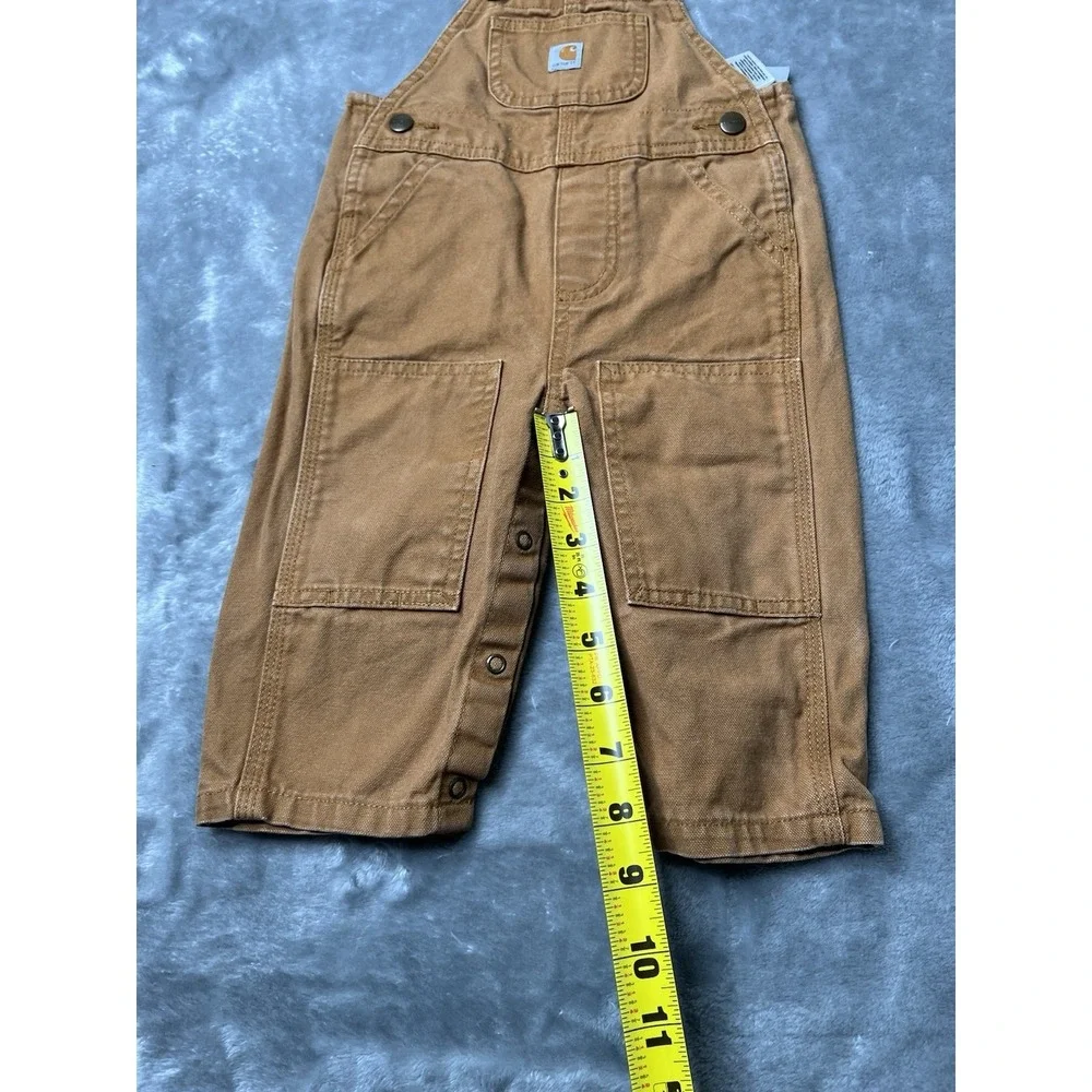 Carhartt Overalls Baby Size 12 Months Bibs Brown Duck Canvas Double Knee